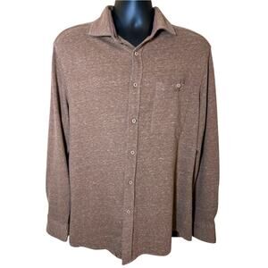 Mens Daniel Cremieux Soft Button Down Long‎ Sleeve Sweater XL Brown Vintage